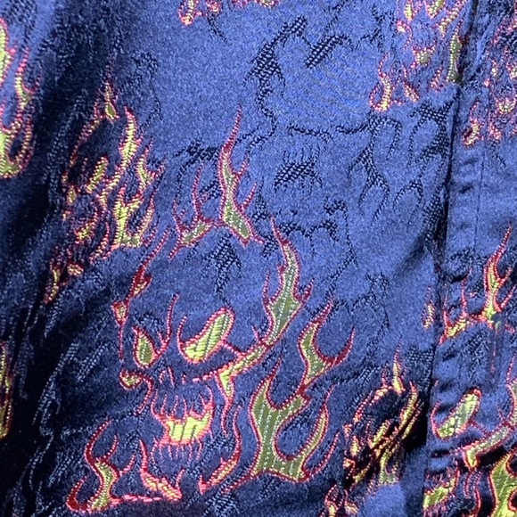 Y2K silk all over print button down shirt - Picture 3 of 7